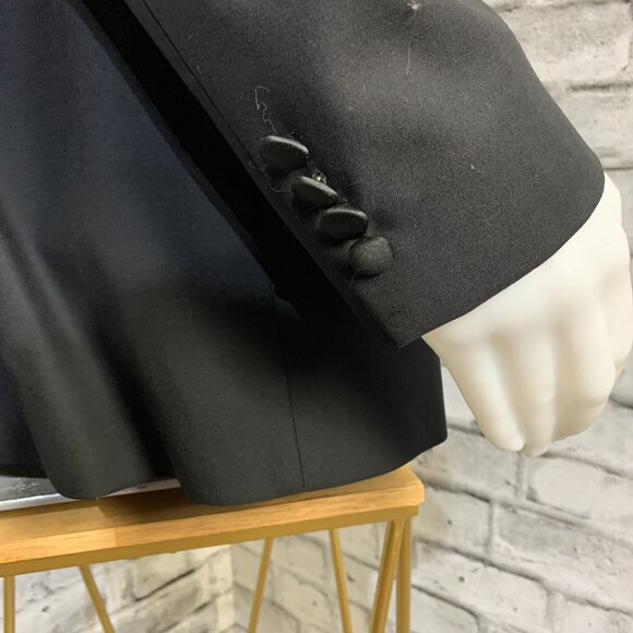 Vintage 90s Union Label Jack Victor Gable Tux Super 100's Wool Tuxedo Jacket - Picture 4 of 16